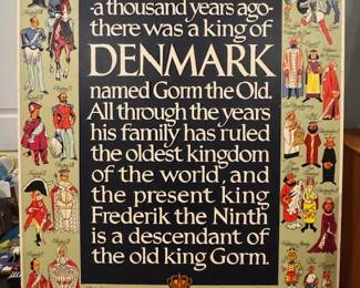 Vintage poster - Danish Kings, from Grom to Frederik IX