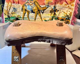 Vintage Camel Saddle & Camel Wall Hanging - Make sure you go to our HiBid page to see all the items and more pictures.