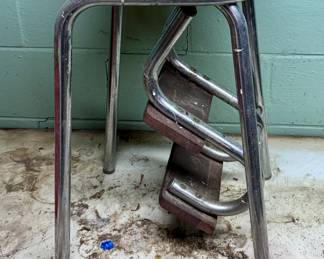 Vintage Yellow Vinyl Stepstool - Make sure you go to our HiBid page to see all the items and more pictures.
