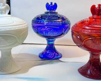 Rare Fenton Bicenntential Dishes with Lids - Make sure you go to our HiBid page to see all the items and more pictures.