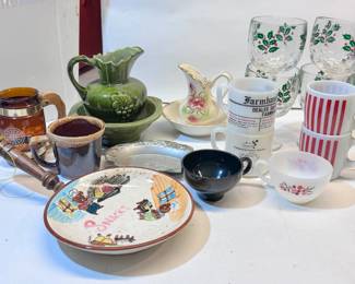 Vintage Drinkware, Pitchers, Snacktray - Make sure you go to our HiBid page to see all the items and more pictures.