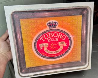 Vintage Tuborg Beer Sign - Make sure you go to our HiBid page to see all the items and more pictures.