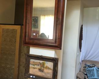 Antique mirror and oil painting