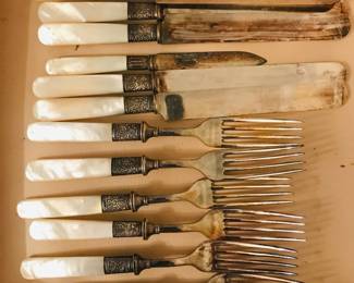 Silverplate and Mother of Pearl Flatware