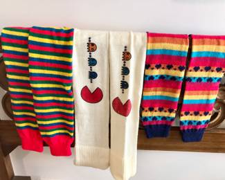 How cute are these? PacMan and multicolor leg warmers
