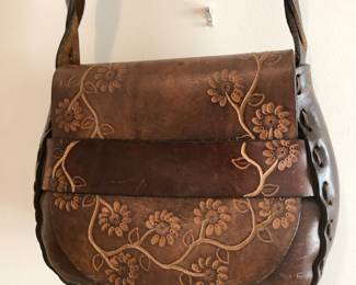Hand tooled leather purse