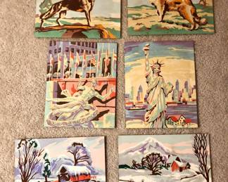 Vintage paint by numbers art