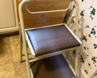 Stepstool and wooden trays