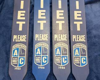 Atlanta Golf Classic 1985 & 1986 "Quiet Please" Paddles.
