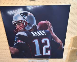 Large Canvas Framed Tom Brady Art