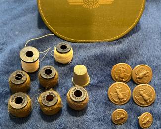 Vintage Military Issued Sewing Kit w/ Original Thread and Buttons
