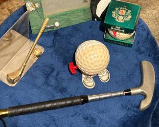 Assorted Vintage Golf Collectibles