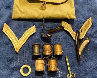 Vintage Military Issued Sewing Kit w/ Original Thread and Patches