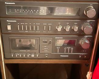 Multiple Turntables, Vinyl Records (33RPM & 45RPM), 8 Track Tapes, Cassette Tapes and CD's.