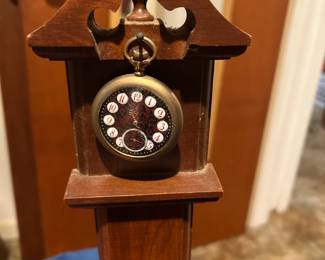 Vintage Pocket Watch and Pocketwatch Clock Tower Stand