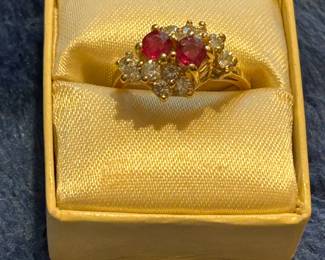 Ruby and Diamond Gold Ring