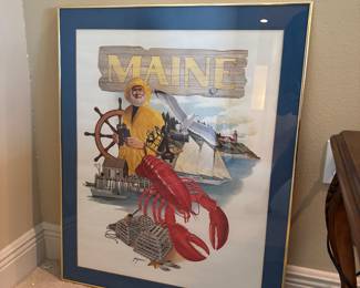 Maine lobsters fisherman print - Gogan