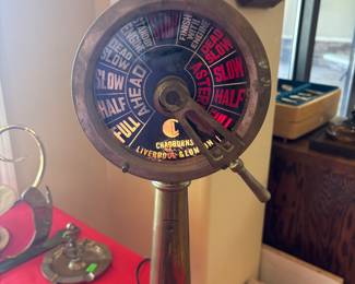 Chadburn’s Liverpool & London - ship throttle turned into working lamp 