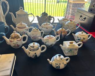 Collection of small teapots