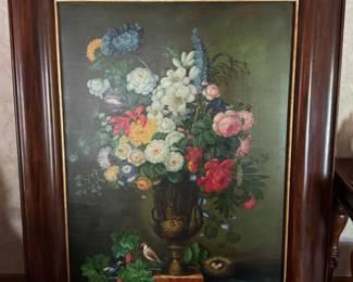 This is a beautiful, large framed picture.