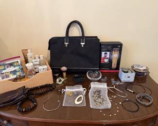 TUMI BAG AND ASSORTED JEWELRY