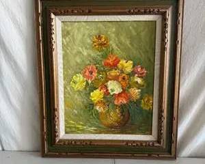 Vintage Floral Still Life Painting by Erika
