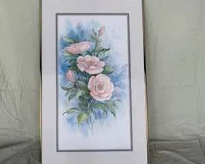 Floral Watercolor Signed Jones