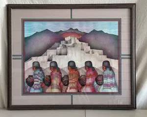 Framed Artwork Featuring Indigenous Figures