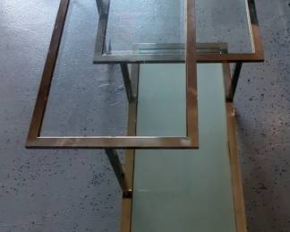 Modern Glass and Metal 3-Teired Coffee Table