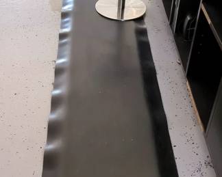 Modern Adjustable Bar Stool With Chrome Base and Black Padded Rubber Mat