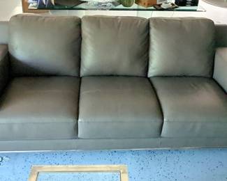 Modern Leather Three-Seat Sofa