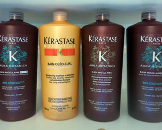 Kerastase Paris Professional Shampoo Including Aura Botanica and Bain Oleo-Curl, Qty 4, Unopened