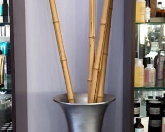 Oversized Vase with Bamboo Stalks