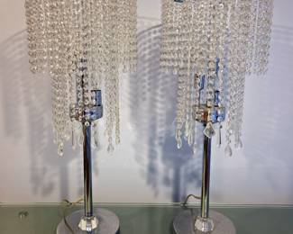 Beaded Waterfall Lamps, Qty 2, 30.75" Tall