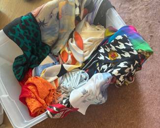 Assorted silk scarves