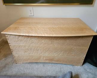 Edward Wohl Handcrafted chest in bird s eye maple with cedar lined interior front