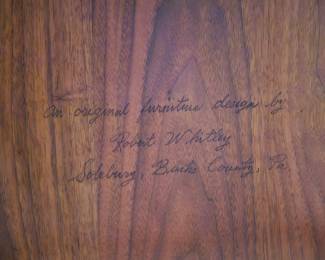 Robert Whitley Wooden Rocking Chair Signature