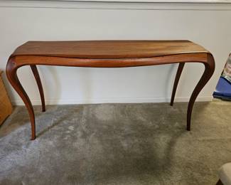 20th Century Modernist Serpentine Mahogany Console Table front