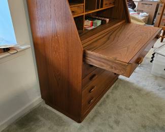 Drylund Danish Modern Teak Secretary Desk Side