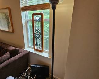 George kovacs Post Modern Metal and Glass Torch Floor Lamp Front