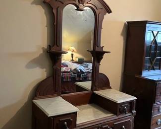 Eastlake dresser with glove drawers