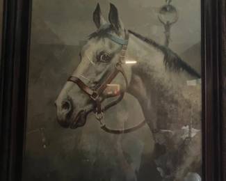 Large antique horse print