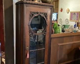 Antique small china cabinet, Asian accessories