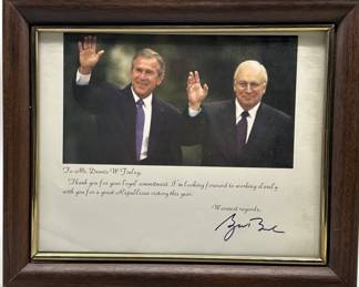 Signed Photo of George W. Bush and Dick Cheney