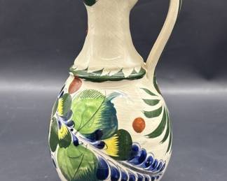 Mexican Stoneware Pottery 10in Pitcher