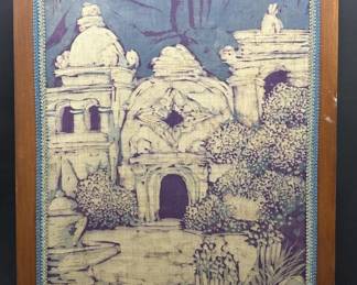 Textile Art on Board of Arabian Architecture