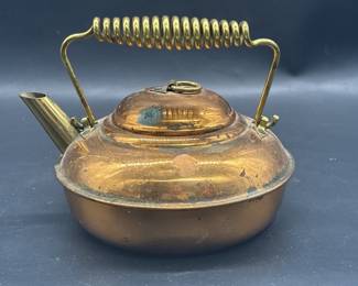 Vintage Copper Clad Kettle w/ Brass Spout & Handle