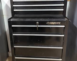 Husky Black Rolling Tool Chest And Top Cabinet