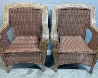 Woven Design Armchairs, Qty 2