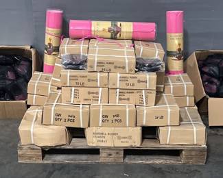 Bulk Gym Equipment Including Rubber Dumbbell Sets, Resistance Bands, Sliders, And Yoga Mats